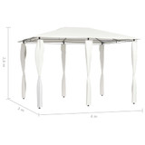 Sjenica s navlakama za stupove 3 x 4 x 2,6 m krem 160 g/m²