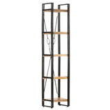 Police za knjige s 5 razina 40 x 30 x 180 cm masivno drvo manga