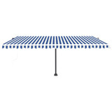 Automatska tenda sa senzorom LED 500 x 300 cm plavo-bijela