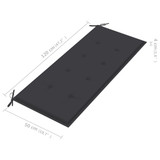 Klupa Batavia s antracit jastukom 120 cm od masivne tikovine Klupa Batavia s antracit jastukom 120 cm od masivne tikovine