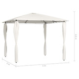 Sjenica s navlakama za stupove 3 x 3 x 2,6 m krem 160 g/m²