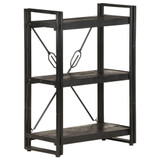 Police za knjige s 3 razine crne 60x30x80 cm masivno drvo manga