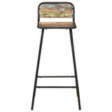 Barske stolice 4 kom od masivnog obnovljenog drva