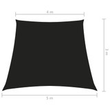 Jedro za zaštitu od sunca od tkanine trapezno 4/5 x 3 m crno Jedro za zaštitu od sunca od tkanine trapezno 4/5 x 3 m crno