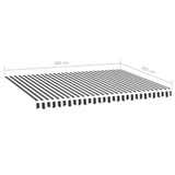 Zamjenska tkanina za tendu antracit-bijela 4 x 3 m