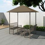 Vrtni paviljon sa stolom 2,5 x 1,5 x 2,4 m smeđe-sivi 180 g/m²