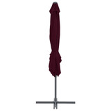 Konzolni suncobran s čeličnom šipkom bordo 250 x 250 cm Konzolni suncobran s čeličnom šipkom bordo 250 x 250 cm