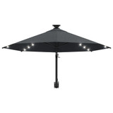 Zidni suncobran s LED svjetlom i šipkom 300 cm antracit Zidni suncobran s LED svjetlom i šipkom 300 cm antracit