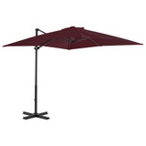 Konzolni suncobran s aluminijskom šipkom bordo 250 x 250 cm Konzolni suncobran s aluminijskom šipkom bordo 250 x 250 cm