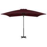 Konzolni suncobran s aluminijskom šipkom bordo 250 x 250 cm Konzolni suncobran s aluminijskom šipkom bordo 250 x 250 cm