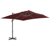 Konzolni suncobran s aluminijskom šipkom bordo 400 x 300 cm