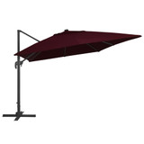 Konzolni suncobran s LED svjetlima 400 x 300 cm bordo Konzolni suncobran s LED svjetlima 400 x 300 cm bordo