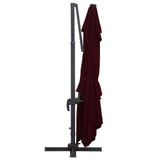 Konzolni suncobran s LED svjetlima 400 x 300 cm bordo Konzolni suncobran s LED svjetlima 400 x 300 cm bordo
