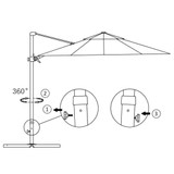 Konzolni suncobran s aluminijskom šipkom azurni 300 cm