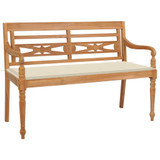 Klupa Batavia s krem jastukom 120 cm od masivne tikovine Klupa Batavia s krem jastukom 120 cm od masivne tikovine