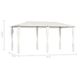 Sjenica s navlakama za stupove 3 x 6 x 2,6 m krem 160 g/m²