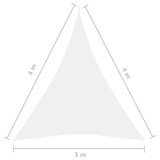 Jedro za zaštitu od sunca od tkanine trokutasto 3x4x4 m bijelo Jedro za zaštitu od sunca od tkanine trokutasto 3x4x4 m bijelo