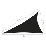 Jedro protiv sunca od tkanine Oxford trokutasto 3x4x5 m crno Jedro protiv sunca od tkanine Oxford trokutasto 3x4x5 m crno