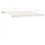Samostojeća tenda na ručno uvlačenje 400 x 300 cm krem