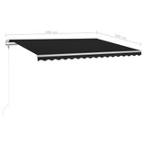 Samostojeća tenda na ručno uvlačenje 400 x 300 cm antracit