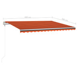 Samostojeća tenda na ručno uvlačenje 400x300cm narančasto-smeđa