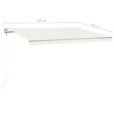 Samostojeća tenda na ručno uvlačenje 450 x 300 cm krem