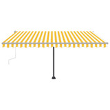 Samostojeća tenda na ručno uvlačenje 450 x 300 cm žuto-bijela