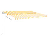 Samostojeća tenda na ručno uvlačenje 450 x 300 cm žuto-bijela