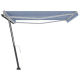 Samostojeća tenda na ručno uvlačenje 450 x 350 cm plavo-bijela