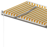 Samostojeća tenda na ručno uvlačenje 450 x 350 cm žuto-bijela