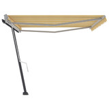 Samostojeća tenda na ručno uvlačenje 450 x 350 cm žuto-bijela