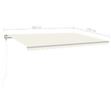 Samostojeća tenda na ručno uvlačenje 500 x 350 cm krem