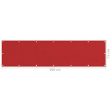 Balkonski zastor crveni 75 x 300 cm HDPE