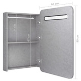 LED kupaonski ormarić s ogledalom siva boja betona 60x11x80 cm LED kupaonski ormarić s ogledalom siva boja betona 60x11x80 cm
