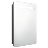 LED kupaonski ormarić s ogledalom sjajni crni 60 x 11 x 80 cm