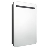 LED kupaonski ormarić s ogledalom sjajni crni 60 x 11 x 80 cm