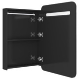 LED kupaonski ormarić s ogledalom sjajni crni 60 x 11 x 80 cm