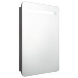 LED kupaonski ormarić s ogledalom sjajni sivi 60 x 11 x 80 cm