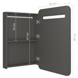 LED kupaonski ormarić s ogledalom antracit 60 x 11 x 80 cm