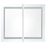LED kupaonski ormarić s ogledalom sjajni bijeli 80 x 12 x 68 cm
