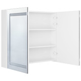 LED kupaonski ormarić s ogledalom sjajni bijeli 80 x 12 x 68 cm