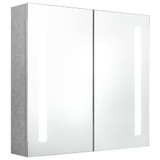 LED kupaonski ormarić s ogledalom siva boja betona 62x14x60 cm