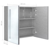 LED kupaonski ormarić s ogledalom siva boja betona 62x14x60 cm LED kupaonski ormarić s ogledalom siva boja betona 62x14x60 cm