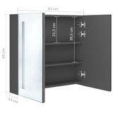 LED kupaonski ormarić s ogledalom sivi 62 x 14 x 60 cm LED kupaonski ormarić s ogledalom sivi 62 x 14 x 60 cm