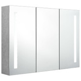 LED kupaonski ormarić s ogledalom boja betona 89 x 14 x 62 cm LED kupaonski ormarić s ogledalom boja betona 89 x 14 x 62 cm
