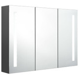 LED kupaonski ormarić s ogledalom 89 x 14 x 62 cm sivi LED kupaonski ormarić s ogledalom 89 x 14 x 62 cm sivi