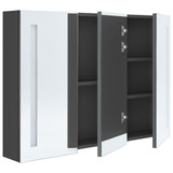 LED kupaonski ormarić s ogledalom 89 x 14 x 62 cm sivi LED kupaonski ormarić s ogledalom 89 x 14 x 62 cm sivi