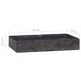 Umivaonik crni 38 x 24 x 6,5 cm mramorni