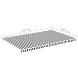 Zamjenska tkanina za tendu antracit-bijela 5 x 3 m