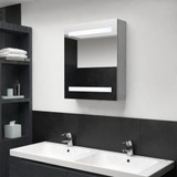 LED kupaonski ormarić s ogledalom siva boja betona 50x14x60 cm LED kupaonski ormarić s ogledalom siva boja betona 50x14x60 cm